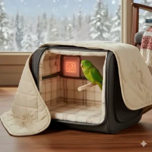 insulated-bird-travel-carrier-setup