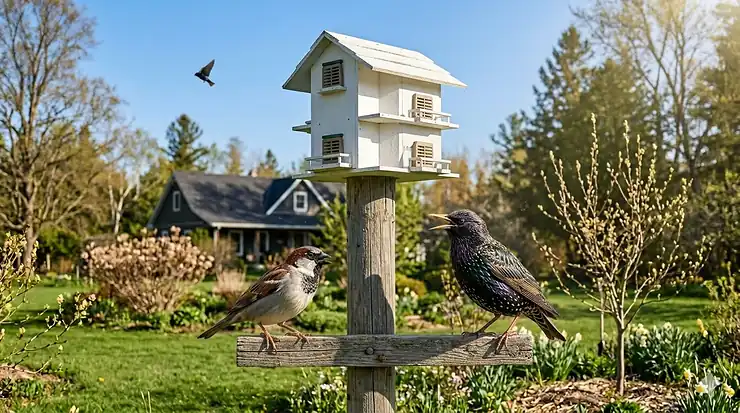 Map showing purple martin migration routes into Canadian provinces like Ontario and Alberta to help determine when to open nesting houses.