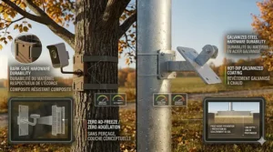 Adjusting outdoor mounts for Canada's distinct seasons. / Ajustement des supports extérieurs selon les saisons distinctes du Canada.