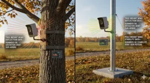 Decision guide: tree vs pole mount which is better for your home. / Guide décisionnel : montage sur arbre ou poteau, quel est le meilleur choix pour votre maison.