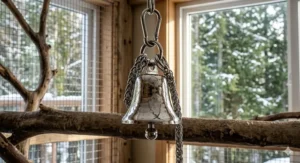 Durable bell toys for noisy birds designed to withstand heavy chewing from large parrots.