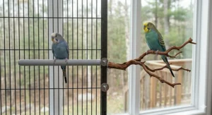 Stainless steel hardware on a Manzanita perch for easy installation in bird cages, available with Canada-wide shipping.