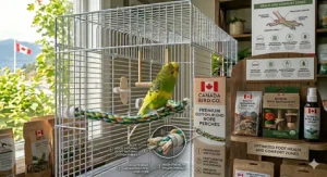 Illustrated guide on how to wash and maintain cotton rope perches for bird cages to ensure pet hygiene.