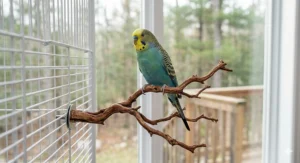 Large multi-branch Manzanita wood perch for parrots, ideal for Canadian bird owners seeking natural cage setups.