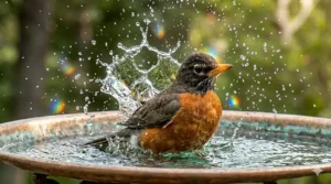 Modern design railing bird bath for balconies.