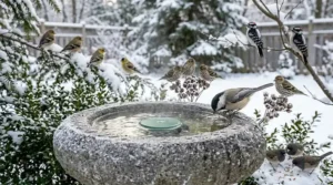 Comparison chart of floating versus submersible bird bath de-icers.