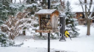 Different styles of backyard feeders suitable for holding the best wild bird seed mixes.