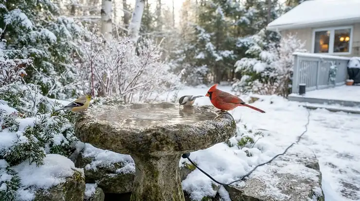 Durable replacement bird bath bowl for Canadian gardens. Bol de bain d'oiseaux de remplacement durable pour jardins canadiens.