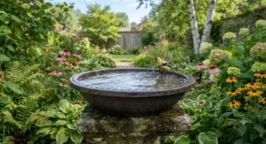 Large capacity replacement bird bath bowl. Bol de bain d'oiseaux de remplacement à grande capacité.