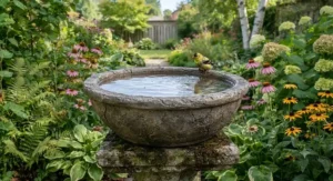 Universal fit replacement bird bath bowl. Bol de bain d'oiseaux de remplacement à ajustement universel.