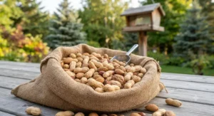 Raw peanuts and nuts supplied in bulk for backyard bird feeding across Canada.