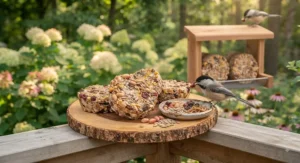 Suet cakes made with natural ingredients to support the health of local Canadian bird populations.
