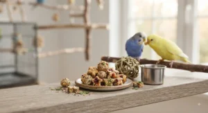 Small, bite-sized parrot training treats perfect for smaller birds like budgies and lovebirds.