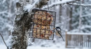 Nut and mealworm infused suet cakes designed to provide essential winter energy for wildlife.
