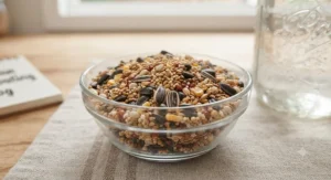Close-up of high-quality Canadian bird seed mix suitable for indoor sprouting
