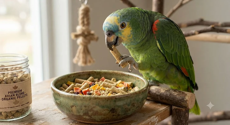 High quality organic parrot pellets formulated as the best Amazon parrot food in Canada