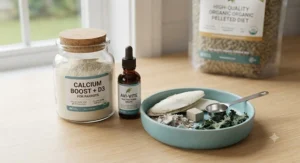 Nutritional supplements and calcium rich food options for Amazon parrots