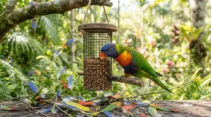 A tiny pet bird navigating molting season with the best small bird food for feather health in Vancouver